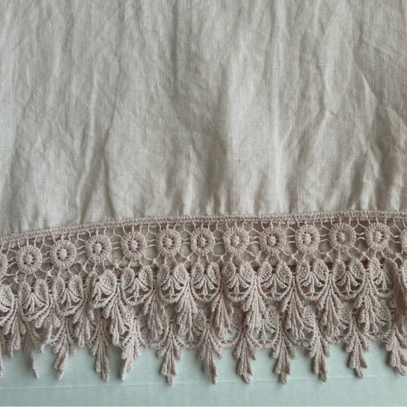 Terzo Millennio Women’s Pink‎ Short Sleeve Linen Crochet Lace Top Medium - Picture 10 of 10